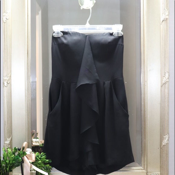 Express Pants - EXPRESS BLACK ROMPER WITH FRONT RUFFLE
